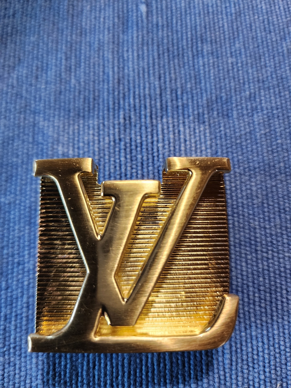 Louis Vuitton Gold LV Monogram Belt Buckle